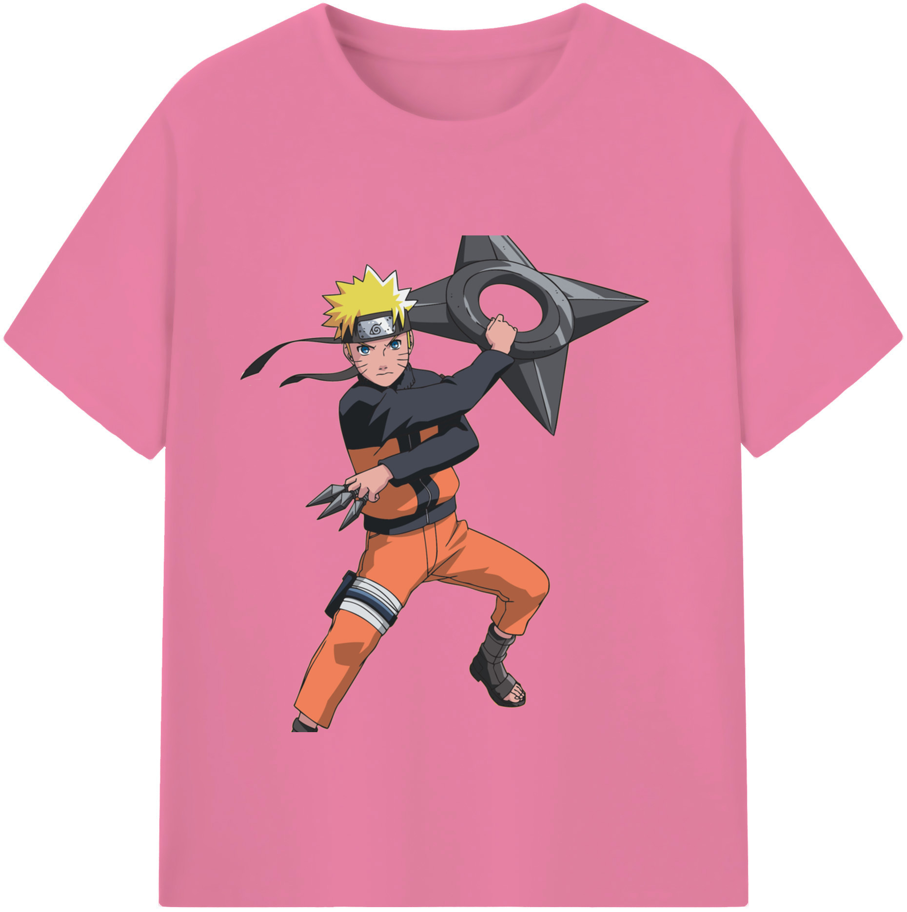 （画像用） NARUTO -ナルト- うずまき ナルト Uzumaki Naruto 綿100％半袖Tシャツ（フロントプリント）